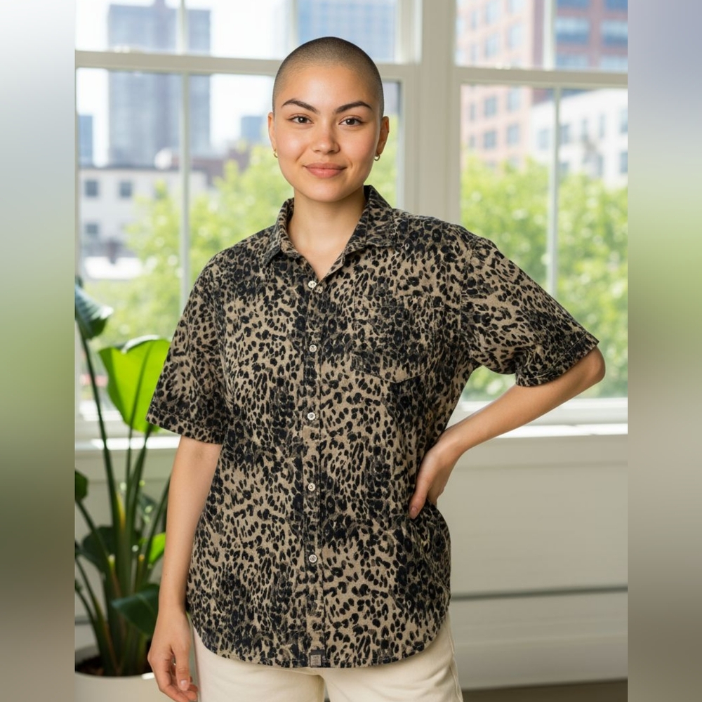LuLaRow Women's Army button down shirt green black leopard Plus Size‎ 2xl